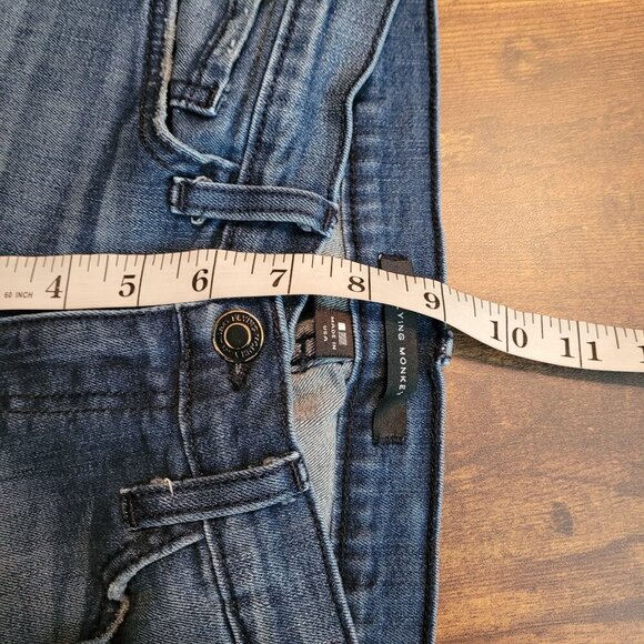Flying Monkey Jeans Womens 26 Skinny Low Rise Ripped Zip Ankle Medium Dark Wash - Picture 9 of 12